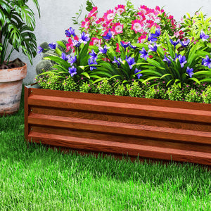 Galvanized Raised Garden Bed, 8' x 3' x 1' Metal Planter Box, for Growing Vegetables, Flowers, Herbs, Succulents, Natural Wood