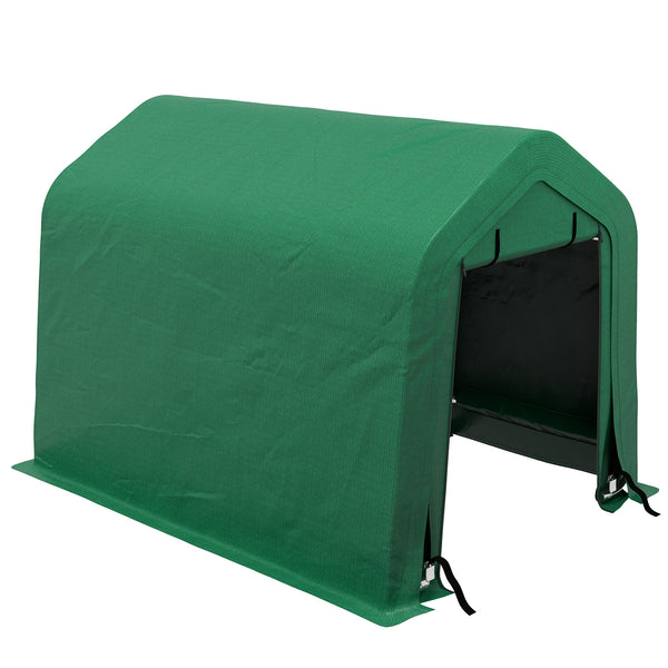8'x6' Outdoor Storage Shelter with Rollup & Zipper Door, Heavy Duty Carport Shed for Motorcycle Garden Storage, Green