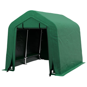 8'x6' Outdoor Storage Shelter with Rollup & Zipper Door, Heavy Duty Carport Shed for Motorcycle Garden Storage, Green