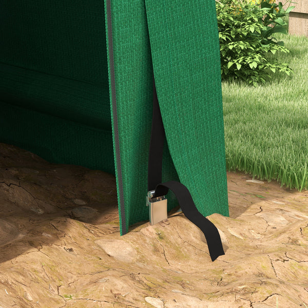 8'x6' Outdoor Storage Shelter with Rollup & Zipper Door, Heavy Duty Carport Shed for Motorcycle Garden Storage, Green