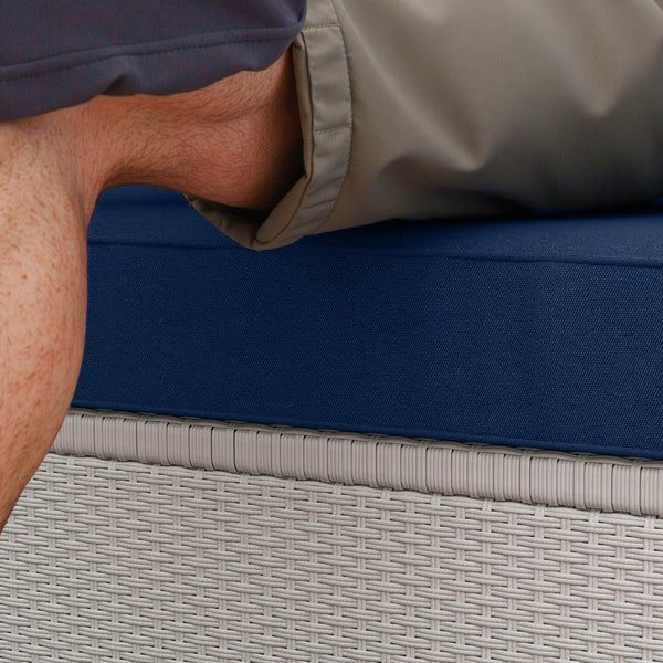 2 Seater Outdoor Seat Cushions with Backrest, Loveseat Double Sofa Outdoor Furniture Cushions, Fade-Resistant Replacement Patio Cushions for Indoor and Outdoor, Navy Blue