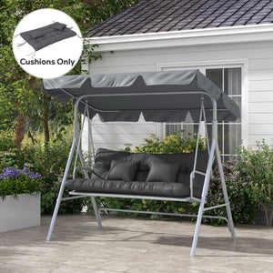 4-Piece Patio Chair Cushions Pillows with Back and Pillows, Seat Replacement Patio Cushions Set with Ties for Indoor Outdoor Garden Furniture, WITHOUT SWING, Charcoal Grey