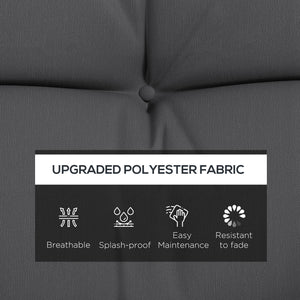 4-Piece Patio Chair Cushions Pillows with Back and Pillows, Seat Replacement Patio Cushions Set with Ties for Indoor Outdoor Garden Furniture, WITHOUT SWING, Charcoal Grey