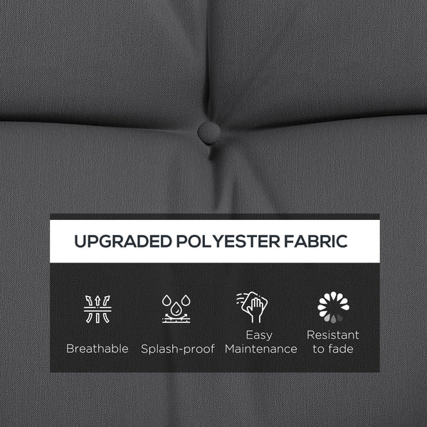 4-Piece Patio Chair Cushions Pillows with Back and Pillows, Seat Replacement Patio Cushions Set with Ties for Indoor Outdoor Garden Furniture, WITHOUT SWING, Charcoal Grey