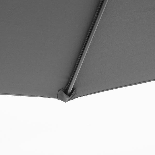 10ft Offset Patio Umbrella with Base, Garden Hanging Parasol with Crank, Banana Cantilever Umbrella Sun Shade, Grey