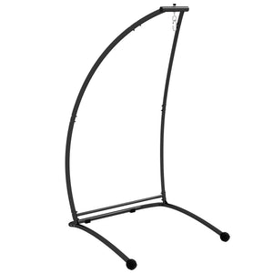 Hammock Chair Stand, C Shape Hanging Heavy Duty Metal Frame Hammock Stand for Hanging Hammock Porch Swing Chair, 330 LBS Capacity for Indoor & Outdoor Use, Black