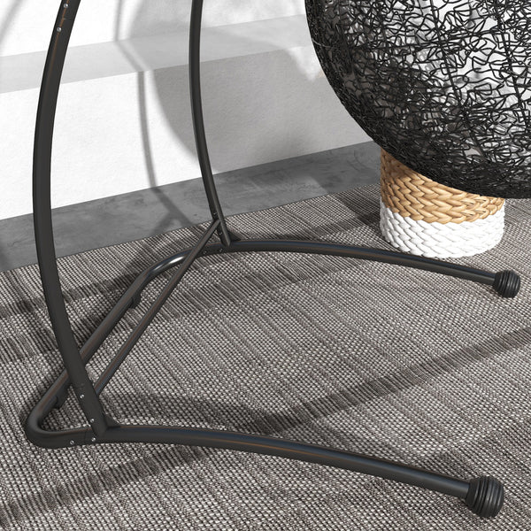Hammock Chair Stand, C Shape Hanging Heavy Duty Metal Frame Hammock Stand for Hanging Hammock Porch Swing Chair, 330 LBS Capacity for Indoor & Outdoor Use, Black