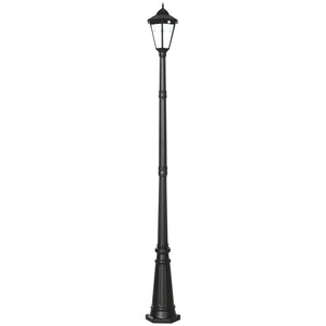 Outsunny 94.5" Solar Lamp Post Light, Dusk to Dawn Vintage Style Street Light, Aluminum Solar Powdered Lamp, PIR Motion Sensor for Garden, Lawn, Pathway, Driveway, Black