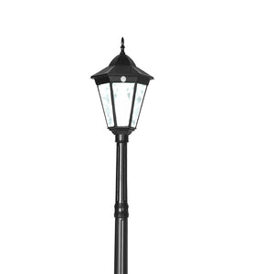 Outsunny 94.5" Solar Lamp Post Light, Dusk to Dawn Vintage Style Street Light, Aluminum Solar Powdered Lamp, PIR Motion Sensor for Garden, Lawn, Pathway, Driveway, Black