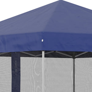 Outsunny 10' x 10' Pop Up Canopy Tent, Tents for Parties with Wheeled Carry Bag, Screen House Room, Height Adjustable Portable Gazebo, for Outdoor, Garden, Patio, Blue