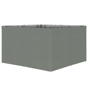 Outsunny 10' x 12' Universal Gazebo Sidewall Set with Panels, Hooks and C-Rings Included for Pergolas and Cabanas, Gray