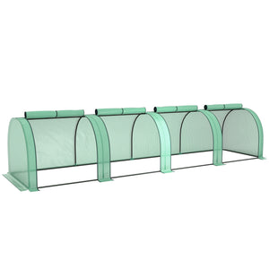 13' x 3' x 2.5' Mini Greenhouse, Portable Tunnel Green House with Roll-Up Zippered Doors, UV Waterproof PE Cover, Steel Frame, Green