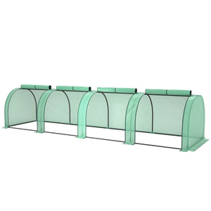 13' x 3' x 2.5' Mini Greenhouse, Portable Tunnel Green House with Roll-Up Zippered Doors, UV Waterproof PE Cover, Steel Frame, Green