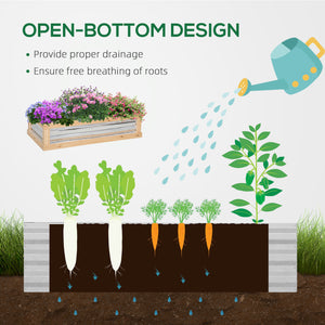 Outsunny Raised Garden Bed with Polycarbonate Greenhouse, Wooden Garden Cold Frame Greenhouse, Flower Planter Protection, 48" x 24" x 32", Natural