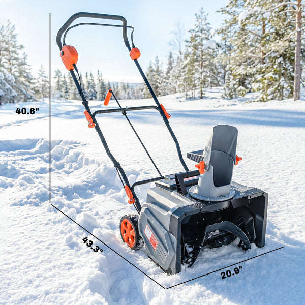 40V 18" Cordless Snow Blower with PU Auger, 1400W Brushless Motor, 12" Depth, Includes Two 4.0Ah Batteries & Fast Charger, 21.3ft Max Throw Distance, 180° Rotatable Chute, Wheels for Driveway