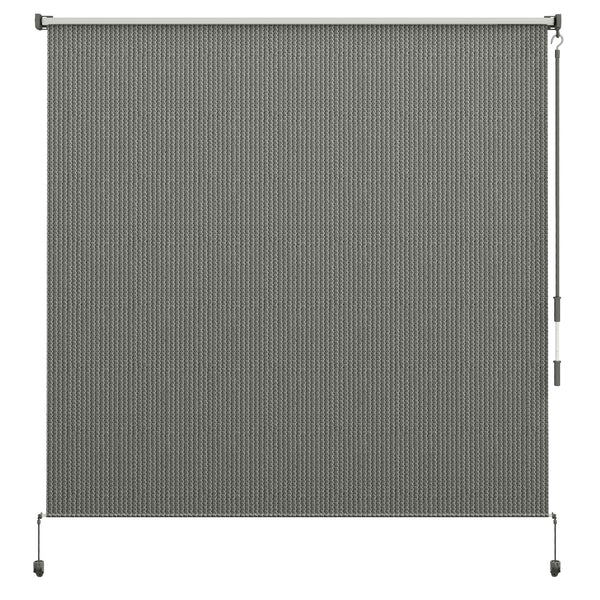6'W x 6'H Roller Shades, Outdoor Blinds Cordless Roll Up Shade for Porch Balcony Gazebo, Dark Grey