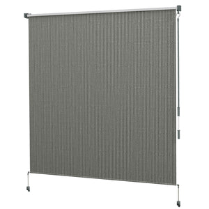 6'W x 6'H Roller Shades, Outdoor Blinds Cordless Roll Up Shade for Porch Balcony Gazebo, Dark Grey