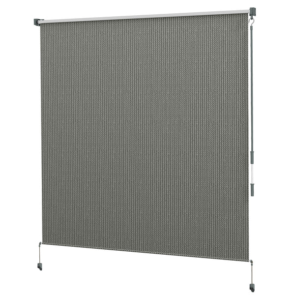 6'W x 6'H Roller Shades, Outdoor Blinds Cordless Roll Up Shade for Porch Balcony Gazebo, Dark Grey