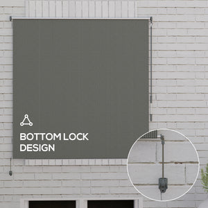 6'W x 6'H Roller Shades, Outdoor Blinds Cordless Roll Up Shade for Porch Balcony Gazebo, Dark Grey