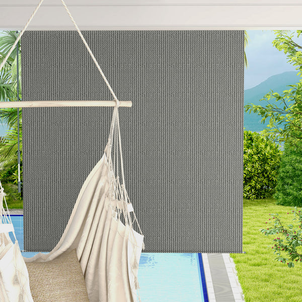 6'W x 6'H Roller Shades, Outdoor Blinds Cordless Roll Up Shade for Porch Balcony Gazebo, Dark Grey