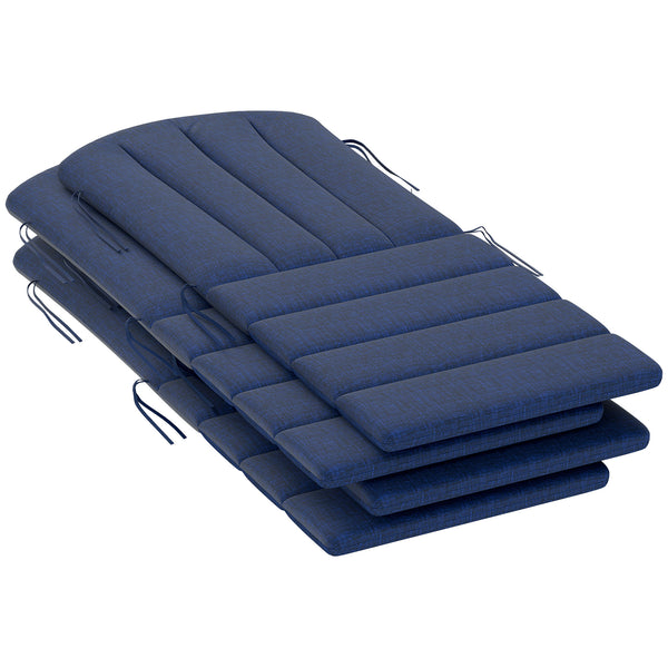 Adirondack Chair Cushion Set of 4, Outdoor Chair Cushions, High Back Patio Chair Cushions with Ties, Non-Slip Replacement Seat Cushion for Patio Furniture, Navy Blue