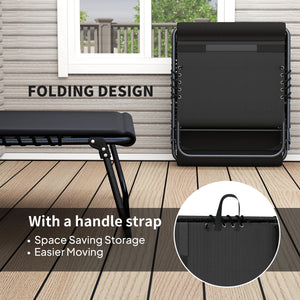 Folding Sun Loungers Set of 2, Recliner Garden Chairs with Quick Drying Pad Headrest Side Pocket, Garden Sun Loungers for Beach Pool, Black