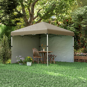 3 x 3 (M) Pop Up Gazebo, UPF 30+ with 2 Sidewalls, Leg Weight Bags and Wheeled Bag, Height Adjustable Party Tent Event Shelter for Garden, Patio, Khaki