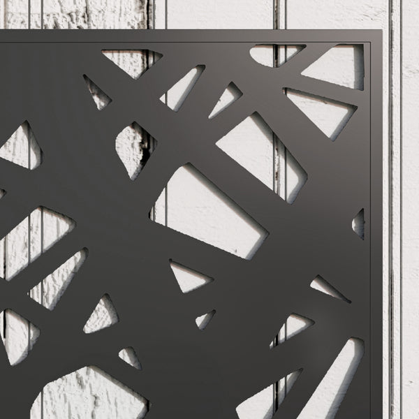 Metal Raised Garden Bed with Trellis for Climbing Plants, Freestanding or Wall Mounted Flower Bed with Privacy Panel, Irregular Line Cut-Outs Outdoor Planter Box for Garden, Patio, Balcony