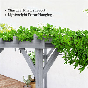 2 x 2m Wooden Pergola Kit, Decorative Garden Gazebo Shelter with Stable Structure for Climbing Vines, Flowers, Grey