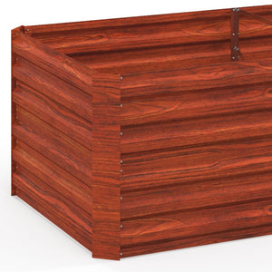 Raised Garden Bed, 6' x 3' x 2' Galvanized Steel Planters for Outdoor Plants with Multi-reinforced Rods for Vegetables, Flowers and Herbs, Rustic Brown