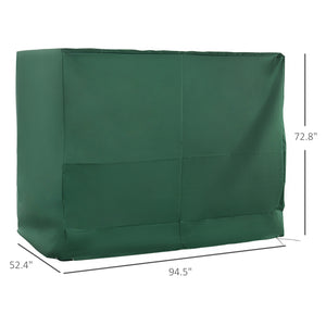 Outsunny 600D Oxford 3-Seater Patio Swing Cover Outdoor Chair Cover Garden Furniture Cover Rain Protection Waterproof Anti-UV, Dark Green