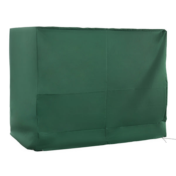 Outsunny 600D Oxford 3-Seater Patio Swing Cover Outdoor Chair Cover Garden Furniture Cover Rain Protection Waterproof Anti-UV, Dark Green