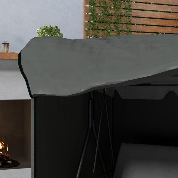 3 Seater 600D Oxford Patio Swing Chair Cover Outdoor Garden Furniture Rain Protection Protector Waterproof Anti-UV, 177 x 114 x 152cm, Dark Grey