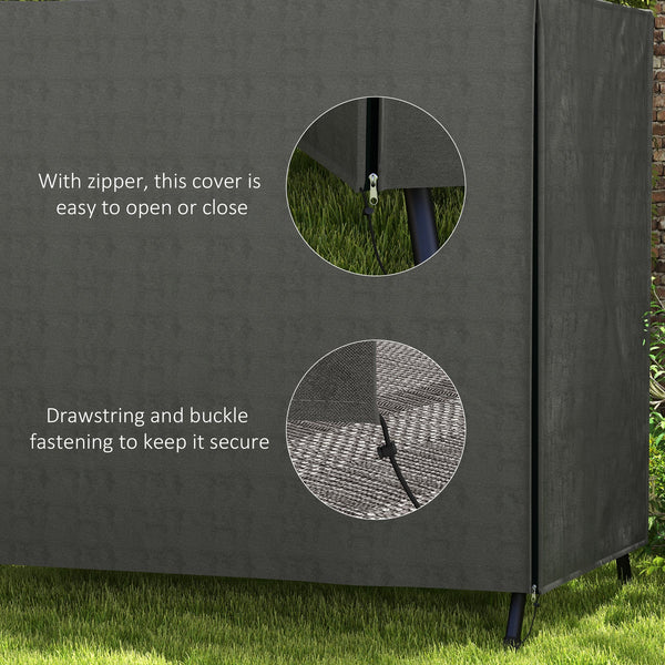 3 Seater 600D Oxford Patio Swing Chair Cover Outdoor Garden Furniture Rain Protection Protector Waterproof Anti-UV, 177 x 114 x 152cm, Dark Grey