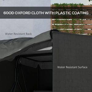 3 Seater 600D Oxford Patio Swing Chair Cover Outdoor Garden Furniture Rain Protection Protector Waterproof Anti-UV, 177 x 114 x 152cm, Dark Grey