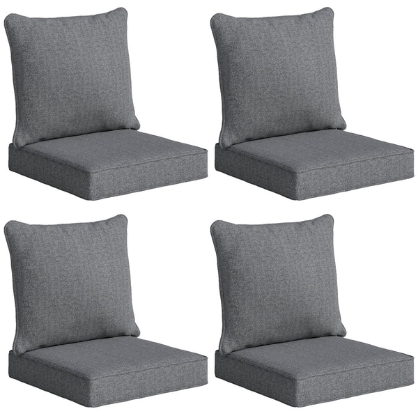 Outdoor Chair Cushions Set of 4, 24" x 24" Fade Resistant Patio Chair Cushions for Outdoor Furniture, Outdoor Seat Cushions, Grey