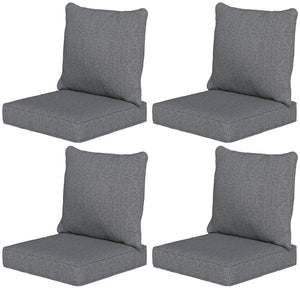 Outdoor Chair Cushions Set of 4, 24" x 24" Fade Resistant Patio Chair Cushions for Outdoor Furniture, Outdoor Seat Cushions, Grey