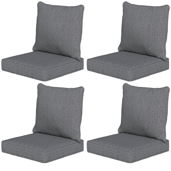 Outdoor Chair Cushions Set of 4, 24" x 24" Fade Resistant Patio Chair Cushions for Outdoor Furniture, Outdoor Seat Cushions, Grey