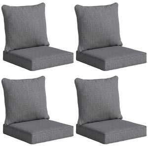 Outdoor Chair Cushions Set of 4, 24" x 24" Fade Resistant Patio Chair Cushions for Outdoor Furniture, Outdoor Seat Cushions, Grey