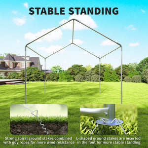 3 x 3 m Heavy Duty Garden Gazebo with Sides and 4 Weight Bags, Marquee Party Tent with Windows, All Weather Canopy for Camping, Festivals and Weddings, Grey