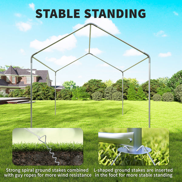 3 x 3 m Heavy Duty Garden Gazebo with Sides and 4 Weight Bags, Marquee Party Tent with Windows, All Weather Canopy for Camping, Festivals and Weddings, Grey