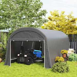 10' x 20' Portable Shed, Waterproof Motorcycle Bike Tent with Roll-up Zipper Door, Galvanised Steel Frame, Outdoor Storage Shed for Garden Tools, Dark Grey
