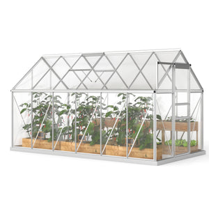 BloomGreen 12' x 6' Greenhouse with Adjustable Roof Vent Silver