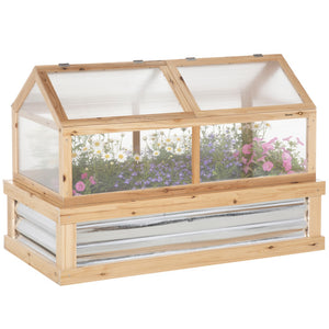 NookGrow Extend Garden Bed with Greenhouse, 48" x 24" x 32", Natural