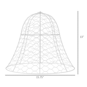 Outsunny Garden Chicken Wire Cloche, 16" x 13" Stackable Animal Plant Protectors, 6 Pack of Metal Crop Cages to Keep Animals Out, White