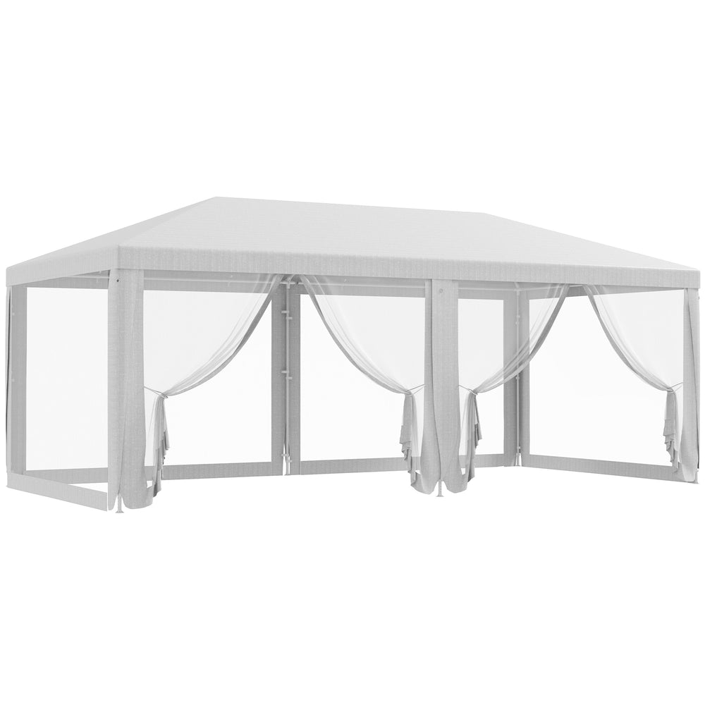 Outsunny 10' x 20' Party Tent, Outdoor Wedding Canopy & Gazebo with Removable Sidewalls, Shade Shelter for Events, BBQs, White