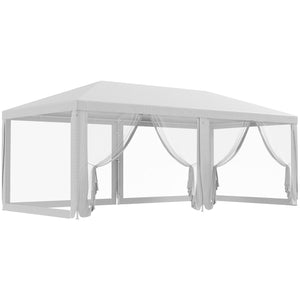 Outsunny 10' x 20' Party Tent, Outdoor Wedding Canopy & Gazebo with Removable Sidewalls, Shade Shelter for Events, BBQs, White