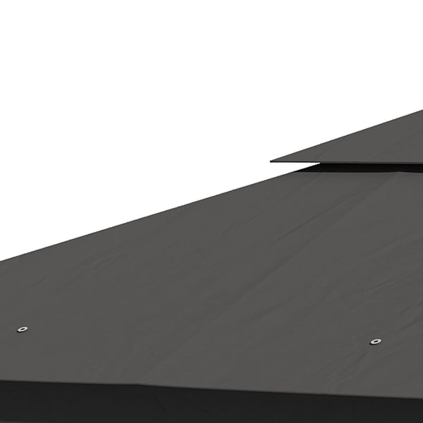 3(m) x 3(m) Garden Gazebo, Double Roof Outdoor Gazebo Canopy Shelter with Netting, Solid Steel Frame, for Garden, Lawn and Deck, Grey