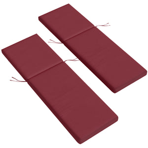 2-Piece Patio Chair Cushions Pillows, Seat Replacement Patio Cushions Set with Ties for Indoor Outdoor Garden Furniture, Wine Red