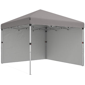 10' x 10' Pop Up Canopy Tent with Removable Sidewalls, Instant Shelter with Portable Roller Bag, 4 Sand Bags, Adjustable Height for Outdoor, Garden, Patio, Light Grey